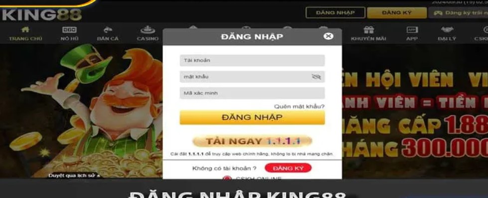 Hướng dẫn đăng nhập King88